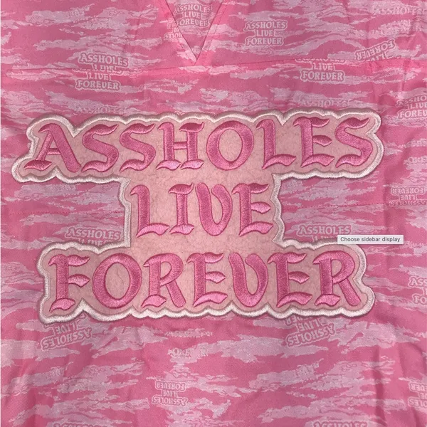 ASSHOLES LIVE FOREVER Tiger Camo Embroidery Puffer Jacket Sz M Pink Rare City - Image 6