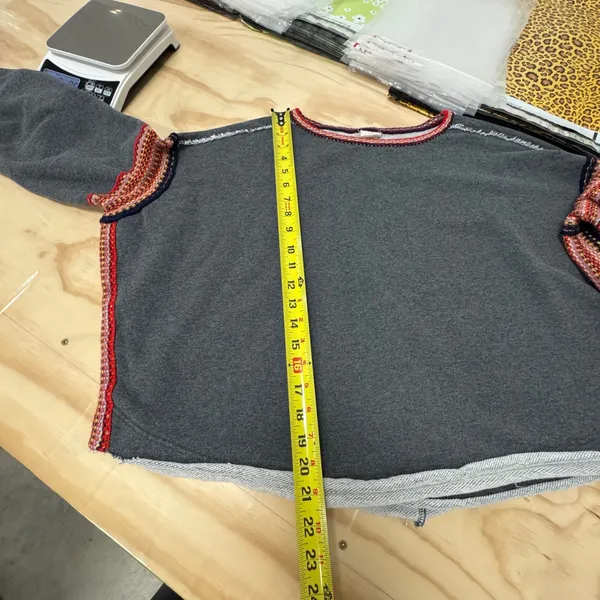 Natural Life Knit Trim Sweatshirt Top Boho Oversized Boxy‎ Heather Gray L/XL - Image 12