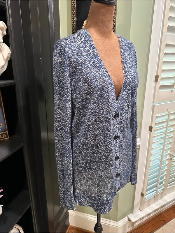 Ann Taylor LOFT Leopard Print Button‑Front Cardigan – Women’s Large - Image 3