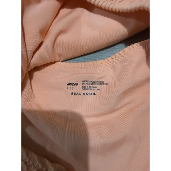 Aerie Ribbed Cut‎ Out Orange High Rise Cheeky Bathing Suit Women's Size L - Image 3