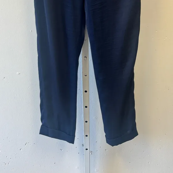BCBGMAXAZRIA Navy Satin Jogger Pants Cuffed Tapered XS JUF2D730 Sporty Casual - Image 4