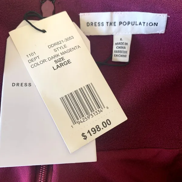 NWT Dress The Population Shiloh Tie Back Halter Dress in Dark‎ Magenta - Image 12