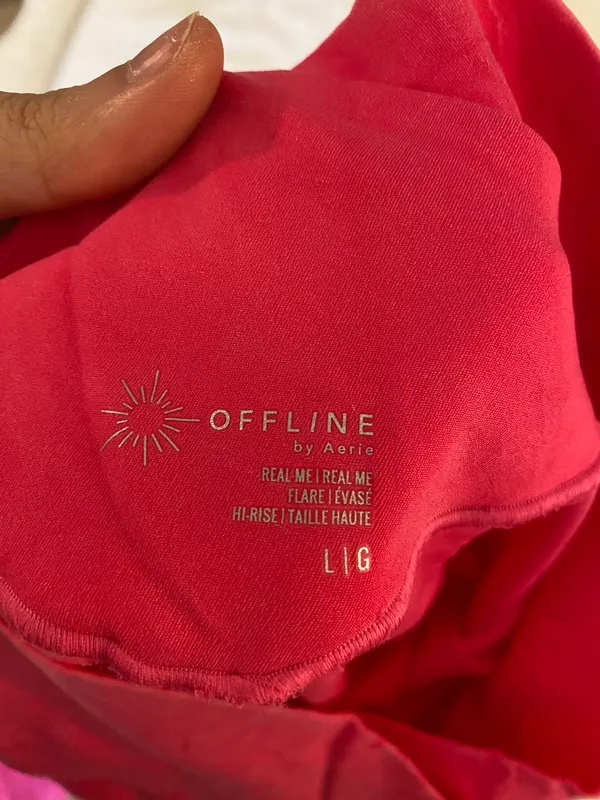 Aerie Hot Pink Crossover Flare Leggings - Image 4