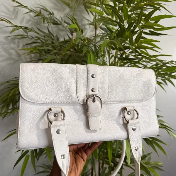 Y2K 2000s Trendy Baddie Preppy Real Leather Shoulder Hand Bag Purse #Coquette #Streetwear Office Siren Old Money Quiet Luxury - Image 3