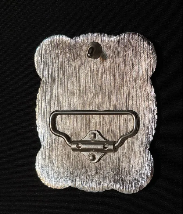 Western 4x3 Hooey Red Silver Cowboy Belt Buckle for 2'' Belt Hebilla Vaquero Unisex I have a couple of these, so let me know if you want to make a deal for more than 1. - Image 3