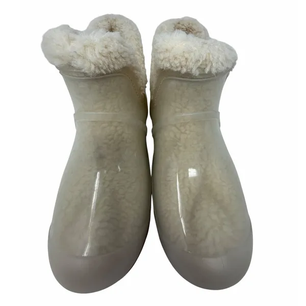 Ugg Raincloud Clear Waterproof Rubber Wool Lined Rain Boots Natural Size 7 NWOT - Image 8