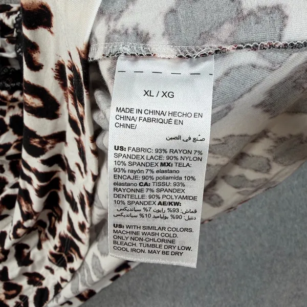 Soma Leopard Print Camisole Lounge Top Women's XL Criss Cross Double Strap - Image 7
