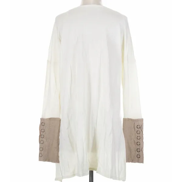 Free People Along For The Ride Tee Ivory Tan Grommet Lace Up Oversized Tunic Top - Image 5