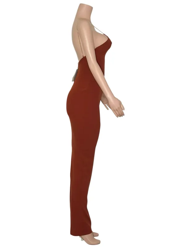 NOOKIE Lexi Chain Gown, Rust, XS - Image 6