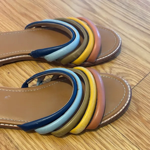 Madewell Colorblock Leather Slide Sandals - Multi - Image 3