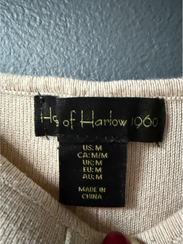 House of Harlow 1960 Beige Knit Crop Tank Top Size M - Image 2