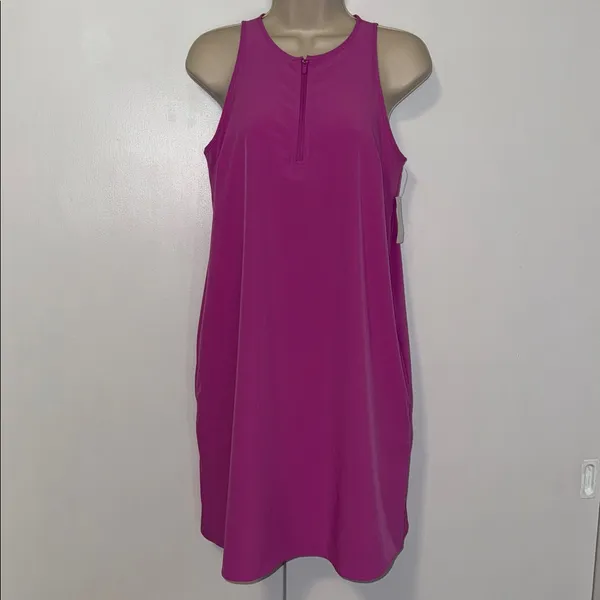 Lou & Grey Wanderweave Active Zip Halter Dress w Pockets Women’s XS Extra Small - Image 3