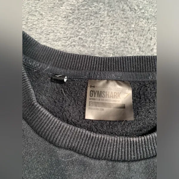Gymshark Black Cropped Sweatshirt small - Image 3
