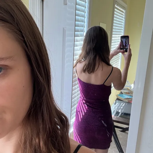 Lulu's Shimmering Purple Mini Dress - Image 2