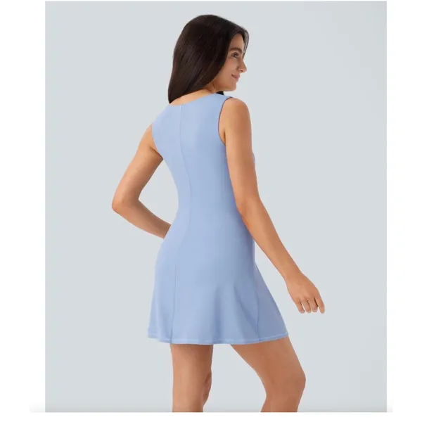 Brand New Halara Women's Size Small Blue A Line Tennis Mini Dress Pockets - Image 2
