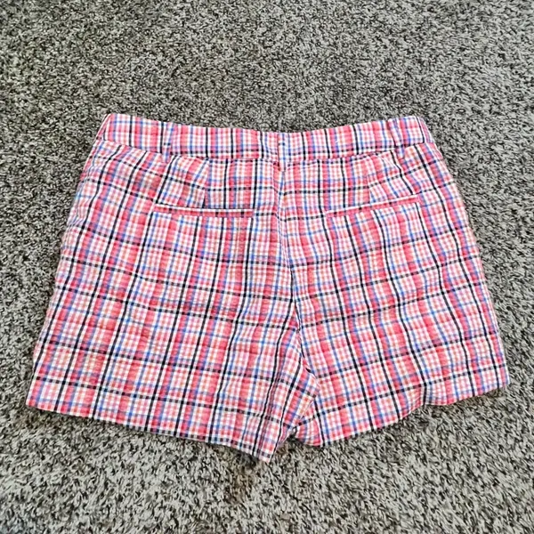 LOFT The Riviera Short Womens 10 Pink Blue Orange Plaid Check‎ Cotton Blend 4in - Image 5