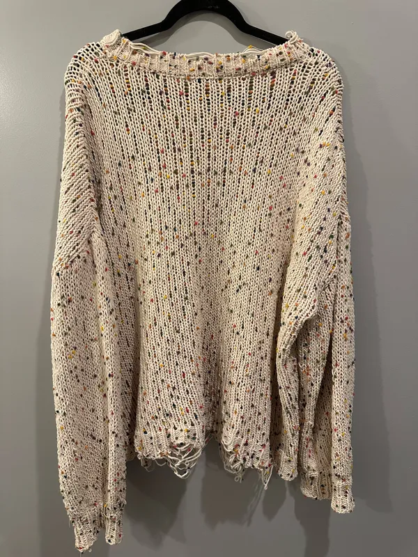 JODIFL Distressed Knit Colorful Sweater - Image 3