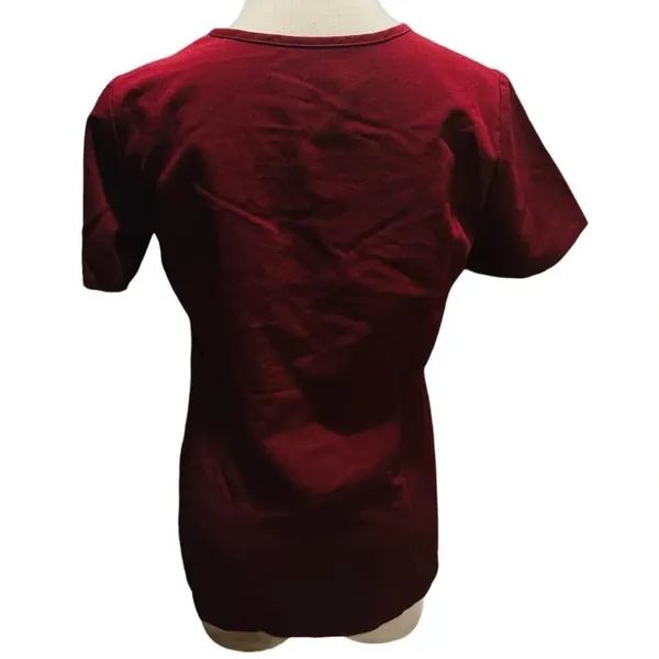 FIGS Essential 1-Pocket Scrub Top in Burgundy Size XS - Image 4