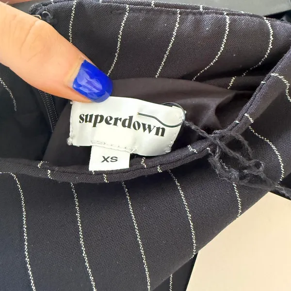 superdown Pinstripe Mini Skirt Revolve Micro Black XS - Image 3