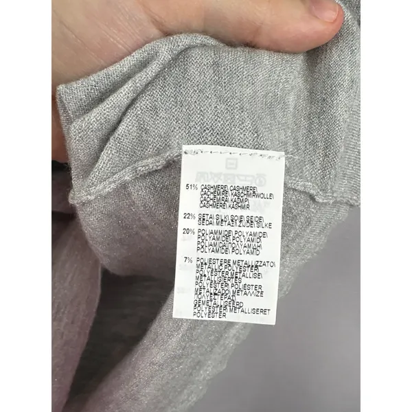 Women’s Brunello Cucinelli Small Light Heather Grey Sparkly Cashmere Shirt - Image 5