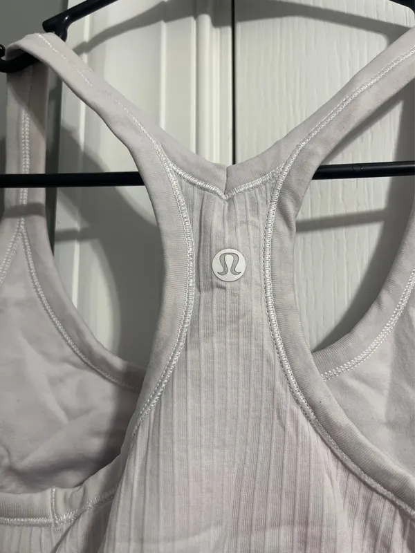 White Lululemon Ebb To Street Tank Top - Image 3