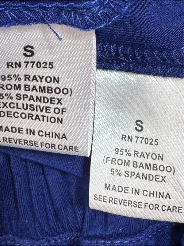 Soft‎ & Cozy Loungewear Embroidered Sleeve Wide Leg Pants Set Blue Small - Image 10