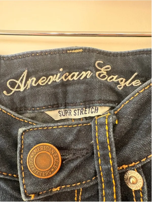 American Eagle Women Jeans Super Stretch Skinny Size 00 Low Rise Dark Wash - Image 3