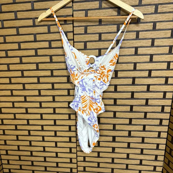 Lucky Purple‎ And Orange Cutout Front One Piece Swimsuit Size Small - Image 3