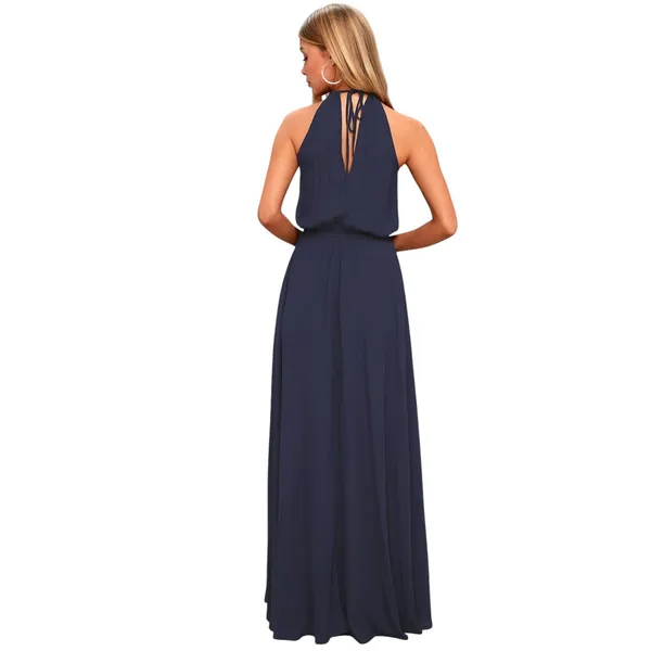 Lulus Essence of Style Halter Navy Blue Maxi Dress size XS NWT - Image 4