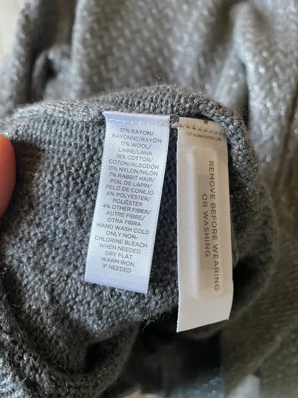 Ann Taylor BNWT LOFT Grey Knit Mixed Wool Sweater - Image 5