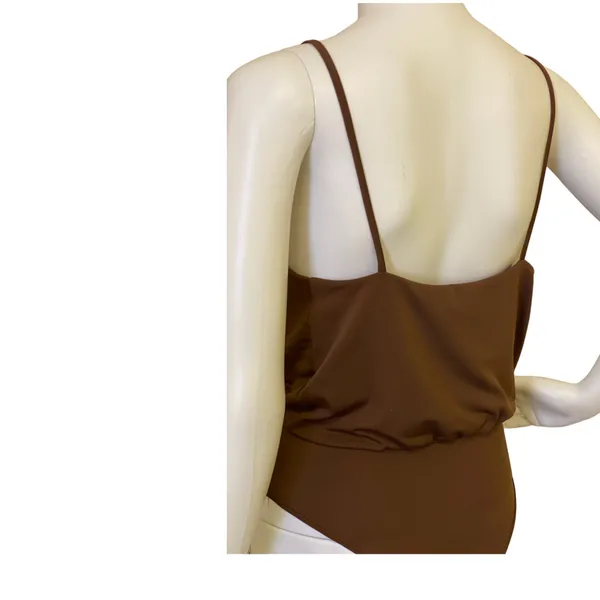 Wearever Brown Low Cut Bodysuit - Image 2