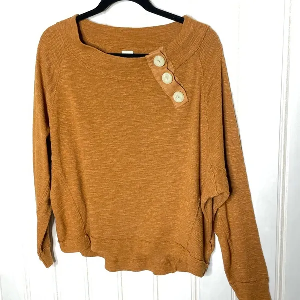 Free People We The Free Asymmetrical Button Henley Forget Me Top Small 796 - Image 4