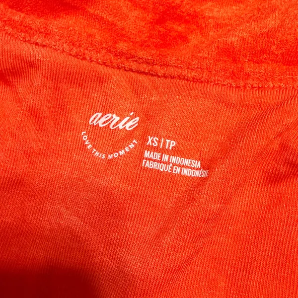 Aerie Womens Terry Cloth Camisole Top Orange Adjustable Straps XS - Image 5