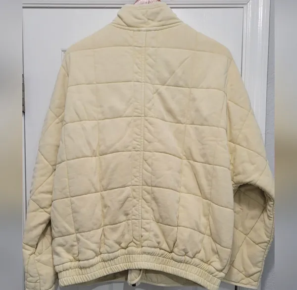 Free People Dolman Quilted Knit Jacket Cream Medium - Image 8