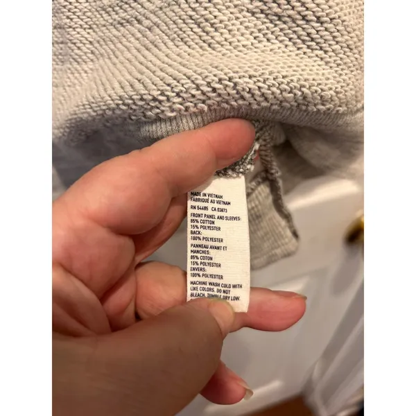 American Eagle Gray Textured Knit Mixed Media Crossover Back Sweater‎ Large - Image 7