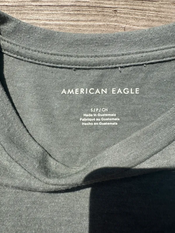 American Eagle Olive Drab Peplum Swing Top, Size S - Image 4