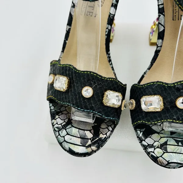 L'ARTISTE SPRING STEP Jewell Sz US 5.5-6 EUR36 Embellished Heel Platform Sandals - Image 4
