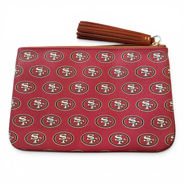 Dooney & Bourke San Francisco 49ers Red Large Tassel Pouch Purse - Image 2