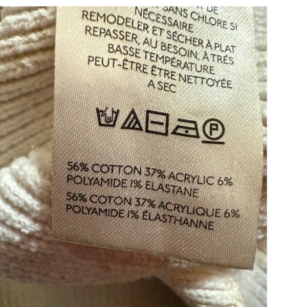 Free People Tie Dye Cropped‎ Ribbed Knit Pullover Sweater Mauve Cream Medium - Image 5