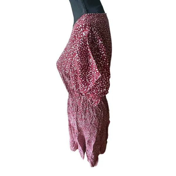 Grecerelle Red Polka Dot Maxi Dress Tiered Skirt Elastic Waist Casual Chic - Image 4