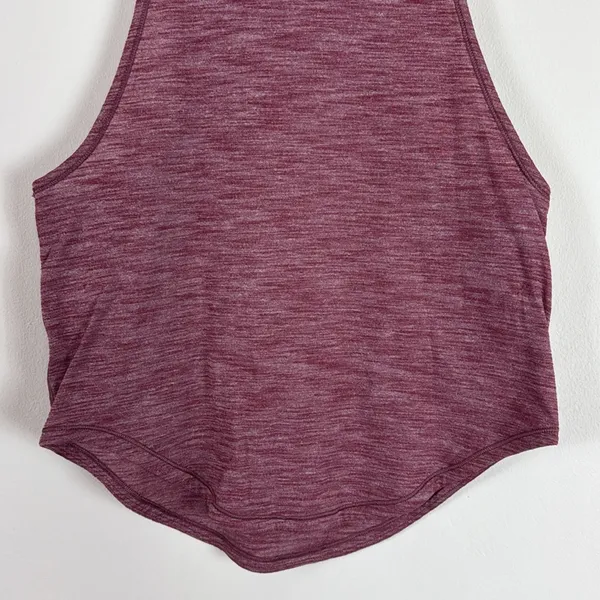 lululemon Sweat Date‎ in Heather Burgundy Racerback Tank Top Size 6 - Image 5