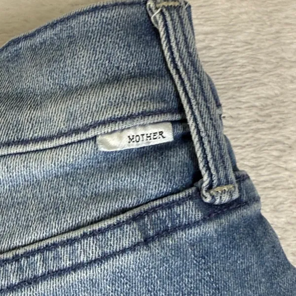 Mother Denim Blue High Rise Button Fly Slim Straight Leg Jeans Size 27 - Image 14