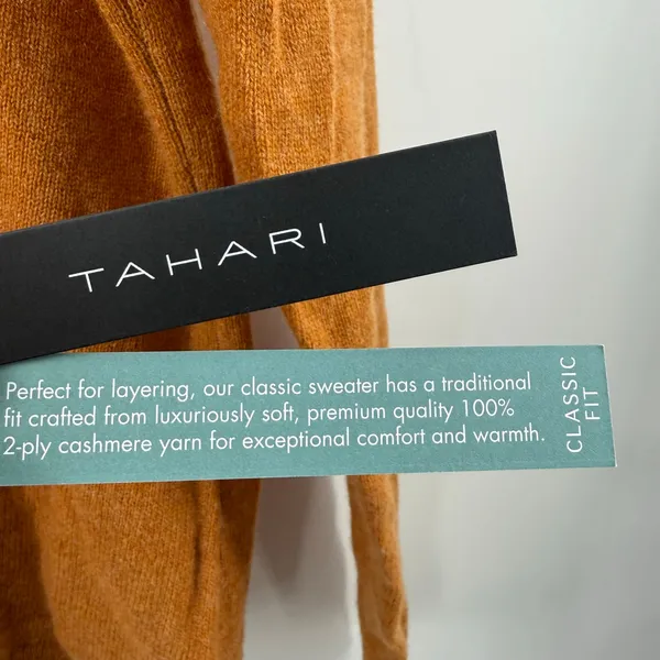 TAHARI Sweater Womens Size Medium NWT 100% Cashmere 2-Ply Classic Fit VNeck Soft - Image 5