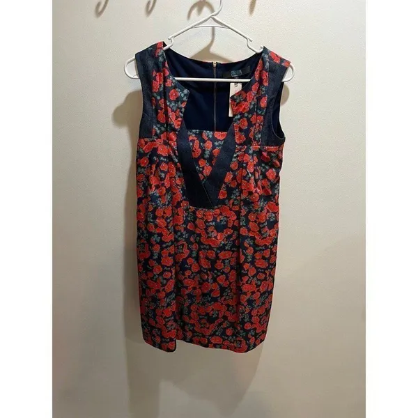 Anthropologie NWT Small Vintage Red Floral Poppy Dress Chic Coquette Dainty - Image 4