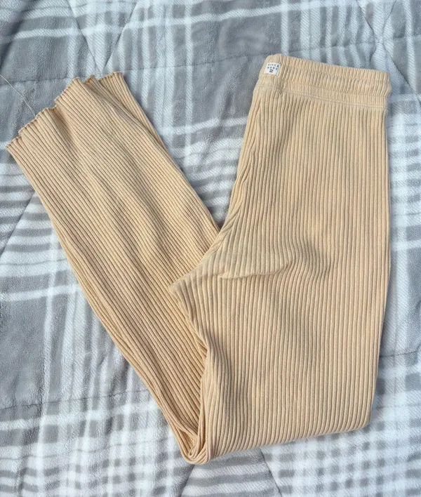 Billabong Ribbed Flare Pants Cream - Image 3
