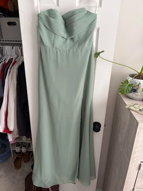 Azazie Matcha Bridesmaid Dress - Image 3