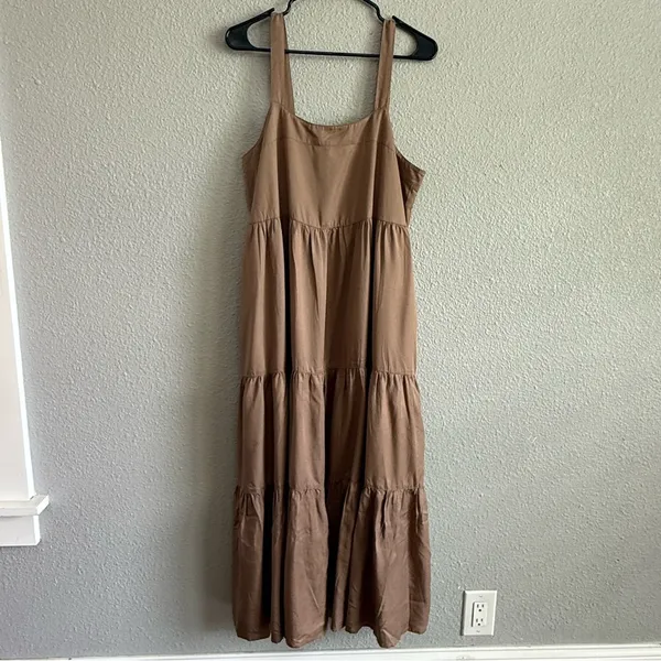 The Drop Womens‎ Britt Tiered Dress, Brown, NWT - Image 3