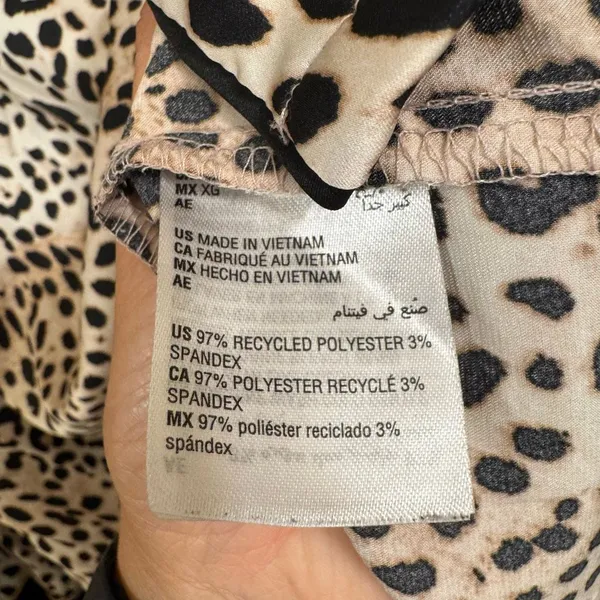 INC International Concepts Leopard Print Satin Pajama Sleep Set XL - Image 4
