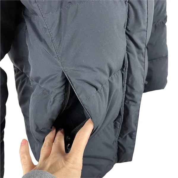 LL Bean Black and Pink Puffer Feather Down Puffer Full Zip Ski Winter Jacket M - Image 9