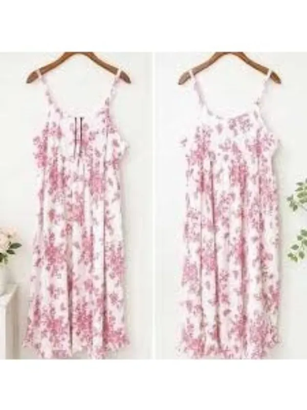Laura Ashley NWT Floral White & Pink Sleeveless Cotton Dress With Ruffle small - Image 2